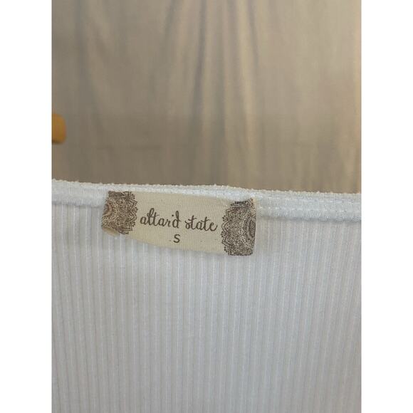 Altar'd State Women's Boho Chic Romantic Bridal Puff Bodysuit Size S Sheer NWT - Picture 3 of 10